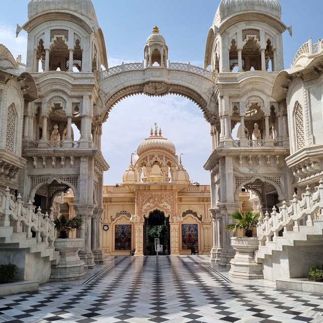 Spiritual temple atmosphere with golden light